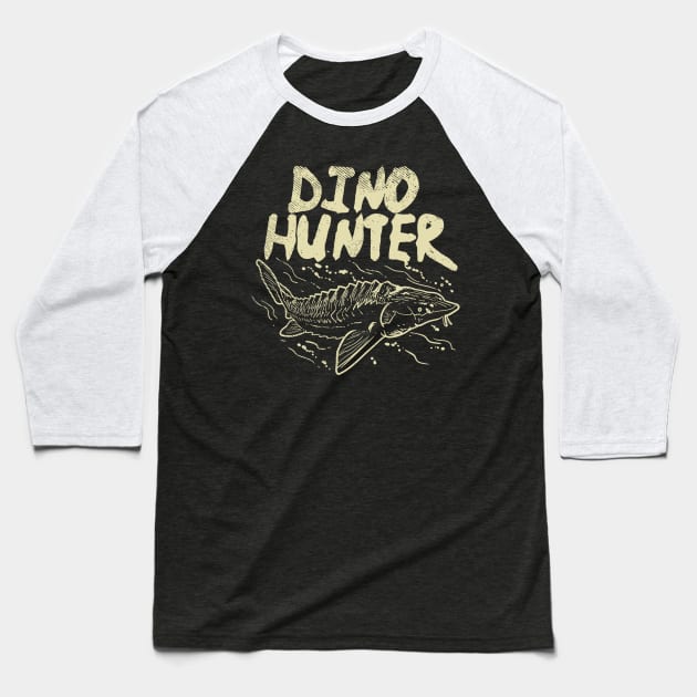 Dino Hunter Baseball T-Shirt by maxdax